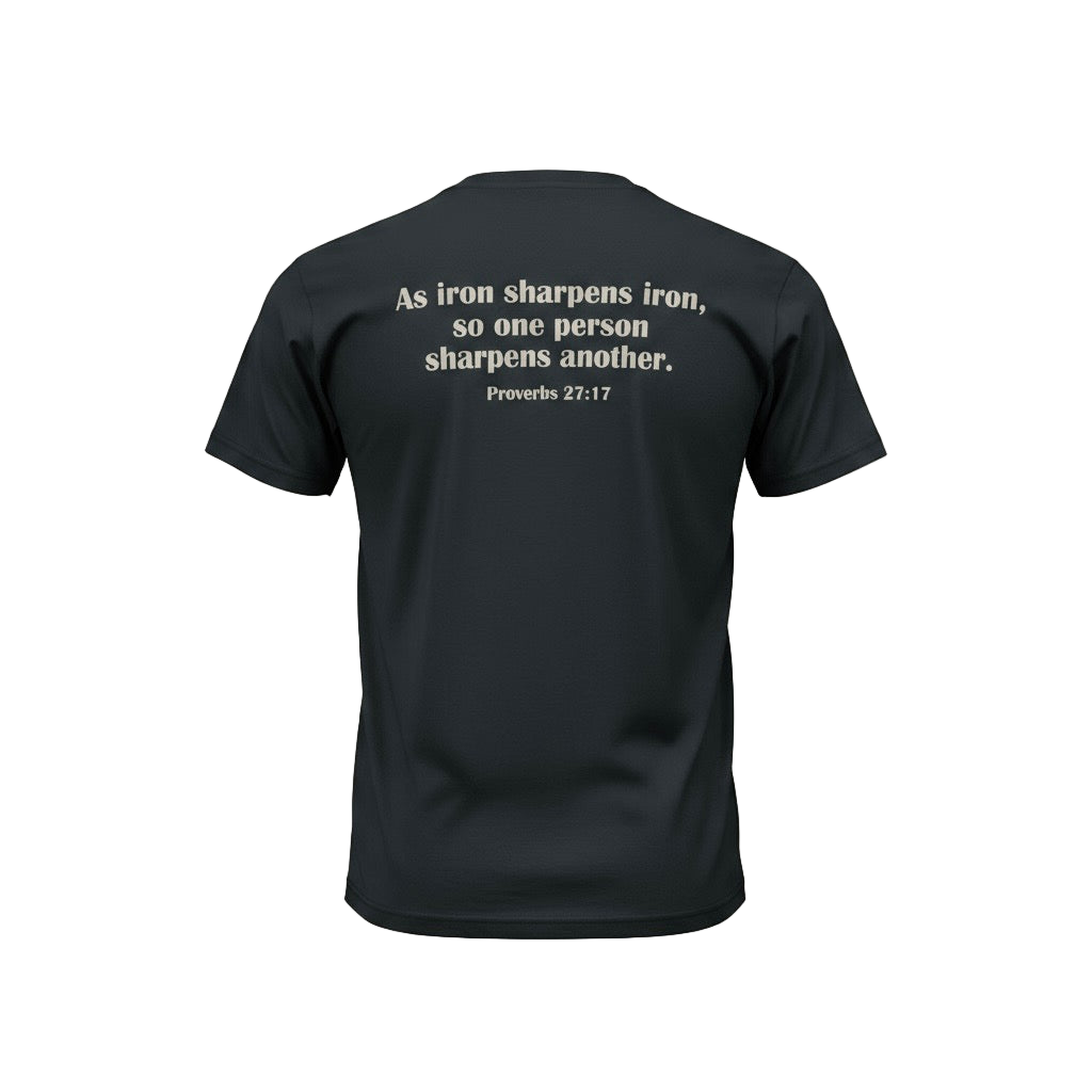Iron Sharpens Iron 27:17 Proverbs Mens T Shirt