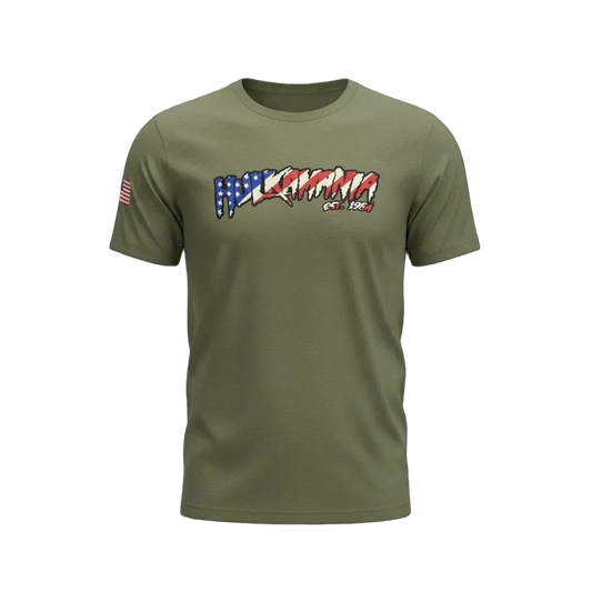 Hulk Hogan American Flag Hulkamania Mens T Shirt Green
