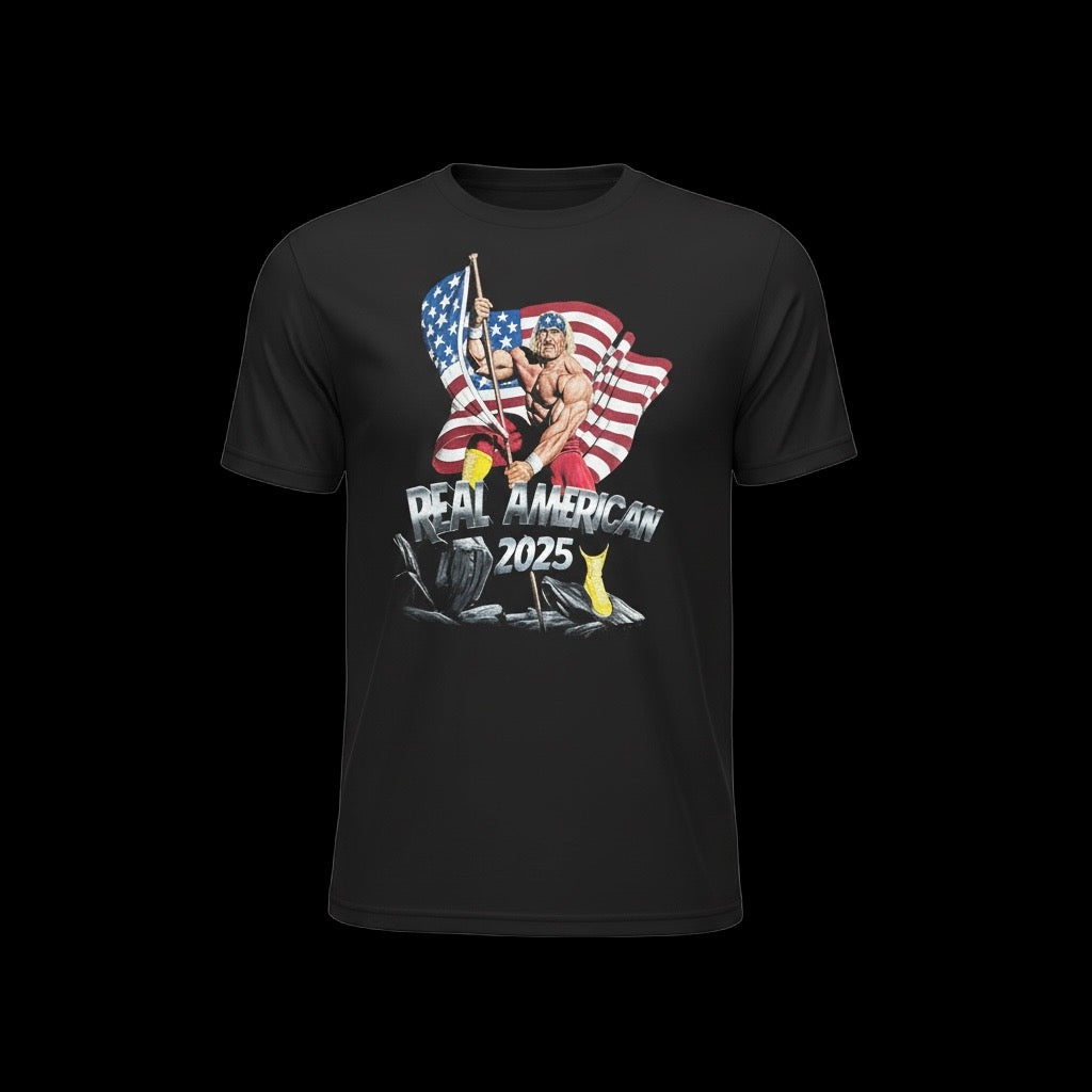 Hulk Hogan Real American Victory Mens T Shirt Black