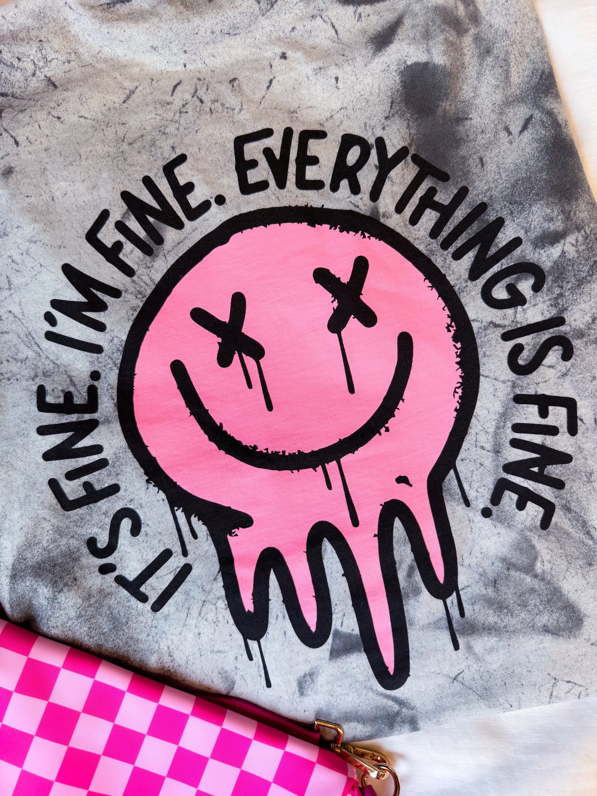 It's Fine Everything Is Fine Smiley Graphic Womens T Shirt