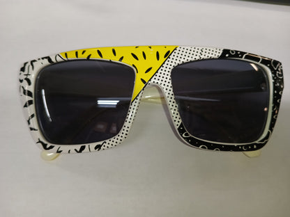 80's White Party Colorful Triangle Mod Sunglasses Party3