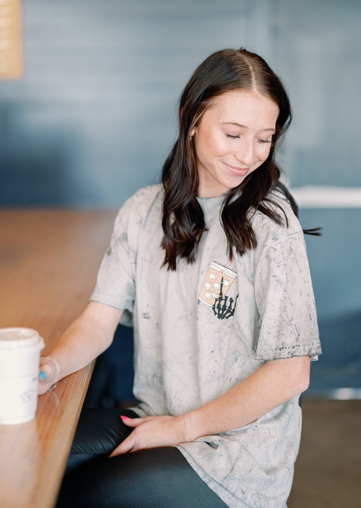 Fueled By Iced Coffee and Anxiety Graphic Tee Womens T Shirt or Sweatshirt Hoodie