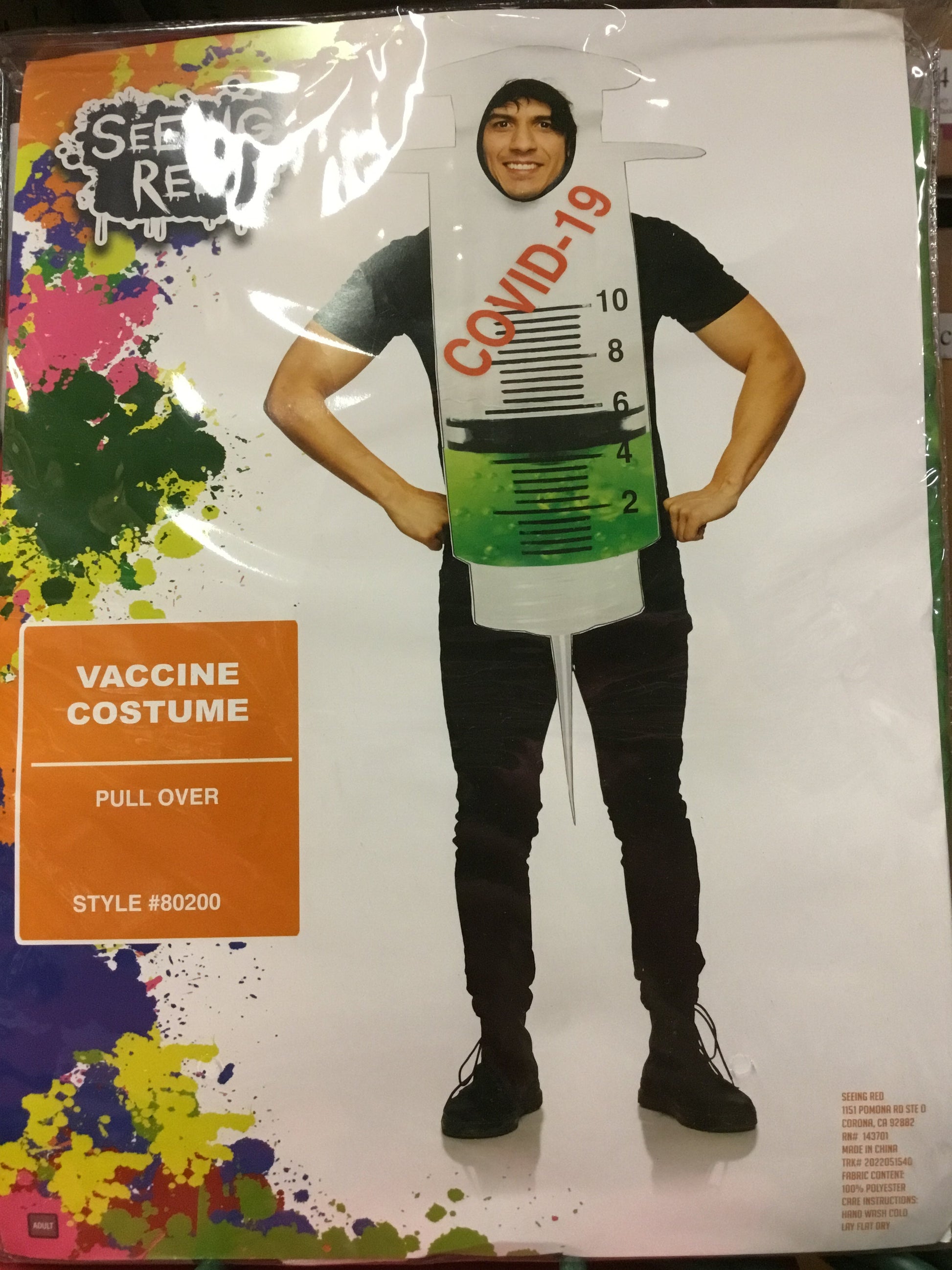 Syringe Vaccine Pullover Adult Covid Costume