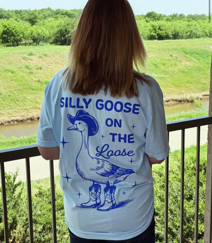 Silly Goose on the Loose Womens Graphic Tee T Shirt or Crewneck Sweatshirt
