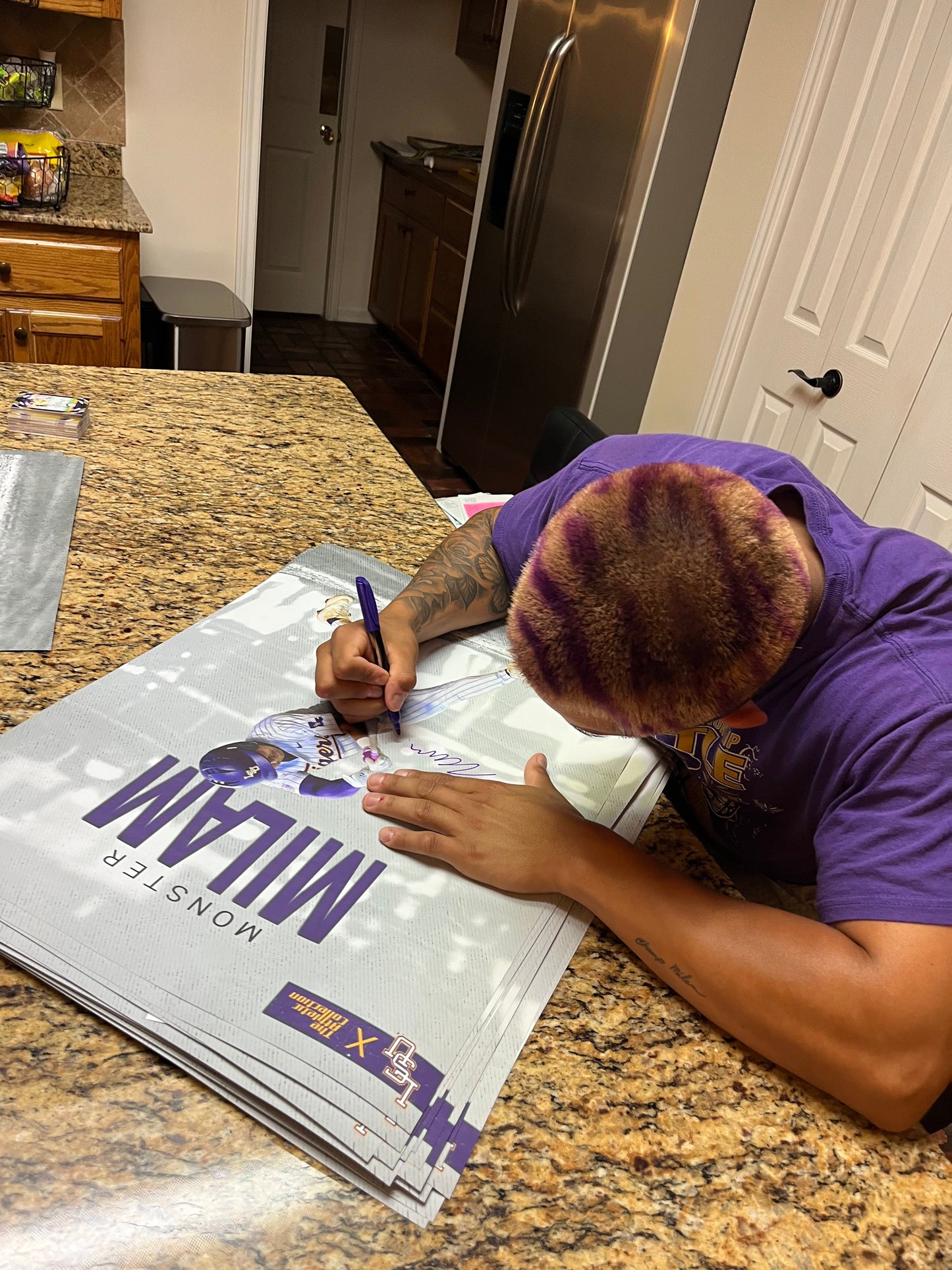 LSU Baseball Monster Milam Signed Poster