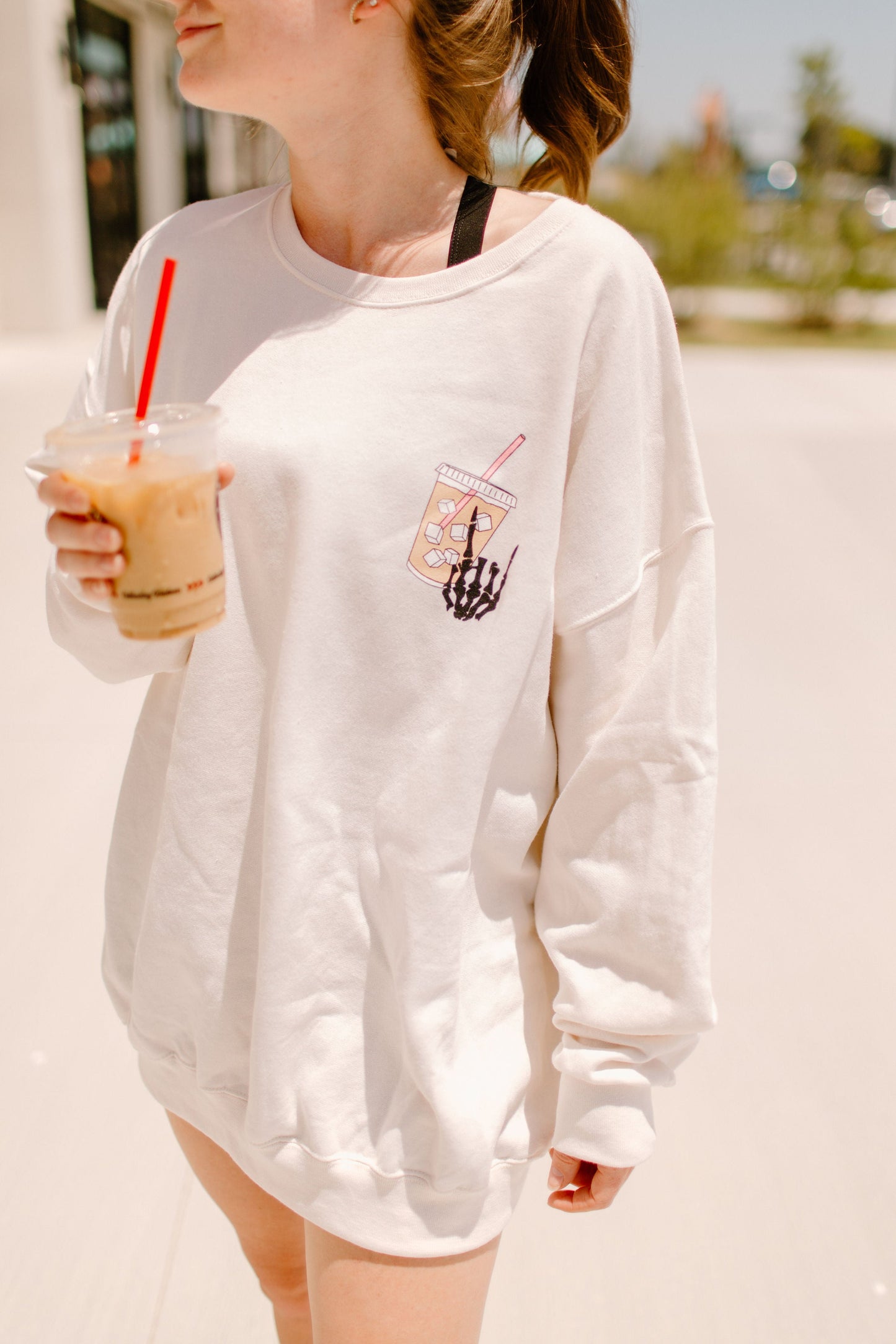 Fueled By Iced Coffee and Anxiety Graphic Tee Womens T Shirt or Sweatshirt Hoodie