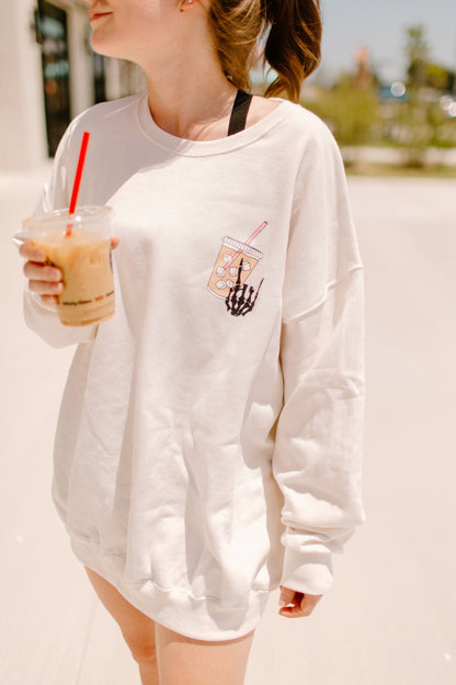 Fueled By Iced Coffee and Anxiety Graphic Tee Womens T Shirt or Sweatshirt Hoodie