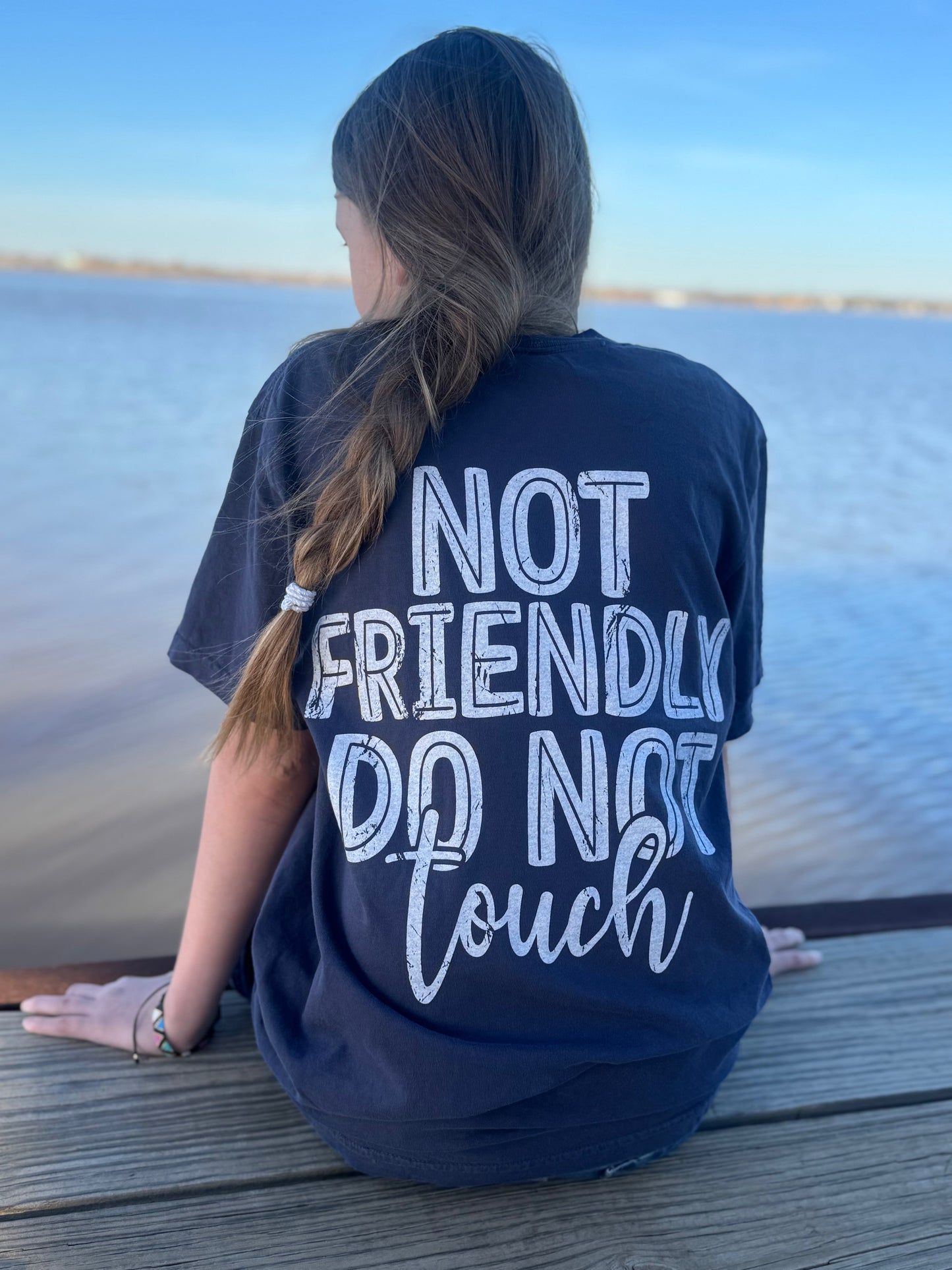 Not Friendly Do Not Touch T Shirt Navy Blue