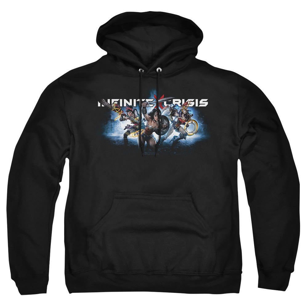 Infinite Crisis Ic Blue Mens Hoodie Black