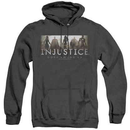 Injustice Gods Among Us Logo Heather Mens Hoodie Black