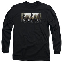 Load image into Gallery viewer, Injustice Gods Among Us Logo Mens Long Sleeve Shirt Black Officially Licensed
