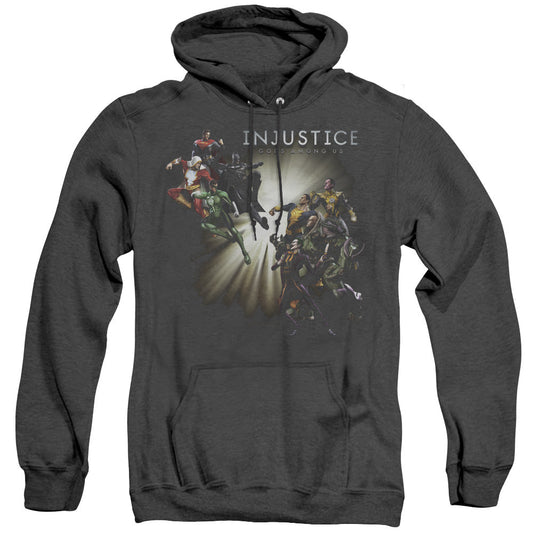 Injustice Gods Among Us Good Vs Evil Heather Mens Hoodie Black