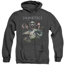 Load image into Gallery viewer, Injustice Gods Among Us Key Art Heather Mens Hoodie Black
