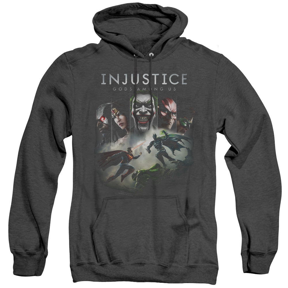 Injustice Gods Among Us Key Art Heather Mens Hoodie Black