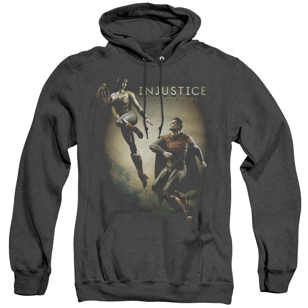 Injustice Gods Among Us Battle Of The Gods Heather Mens Hoodie Black