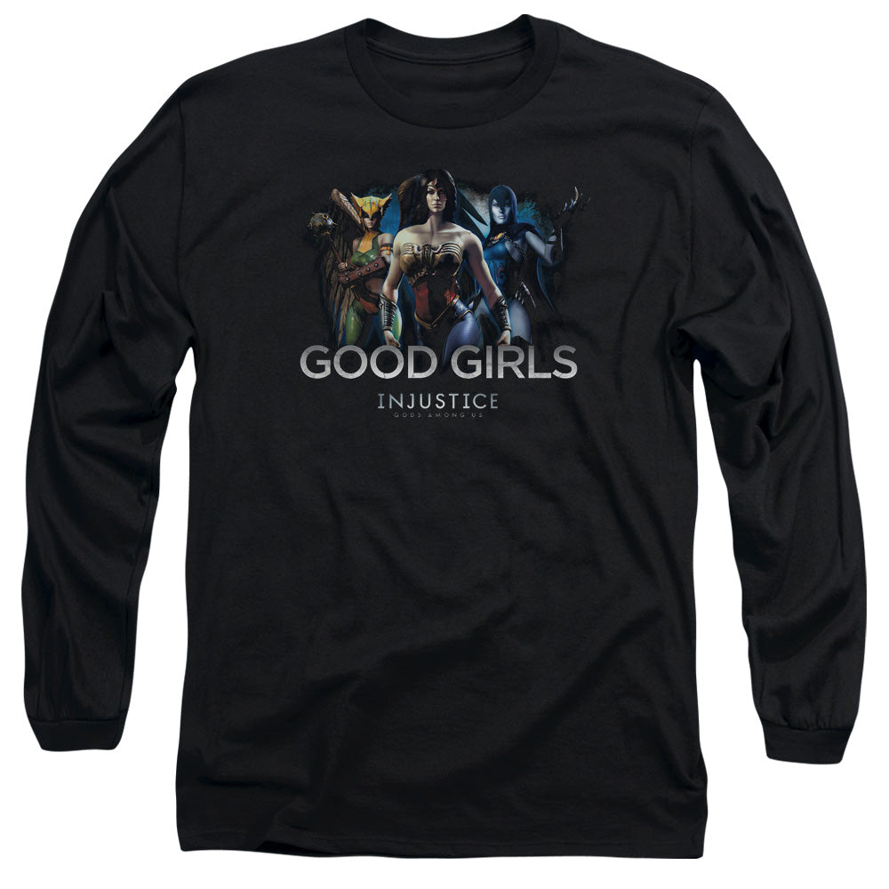 Injustice Gods Among Us Good Girls Mens Long Sleeve Shirt Black Officially Licensed