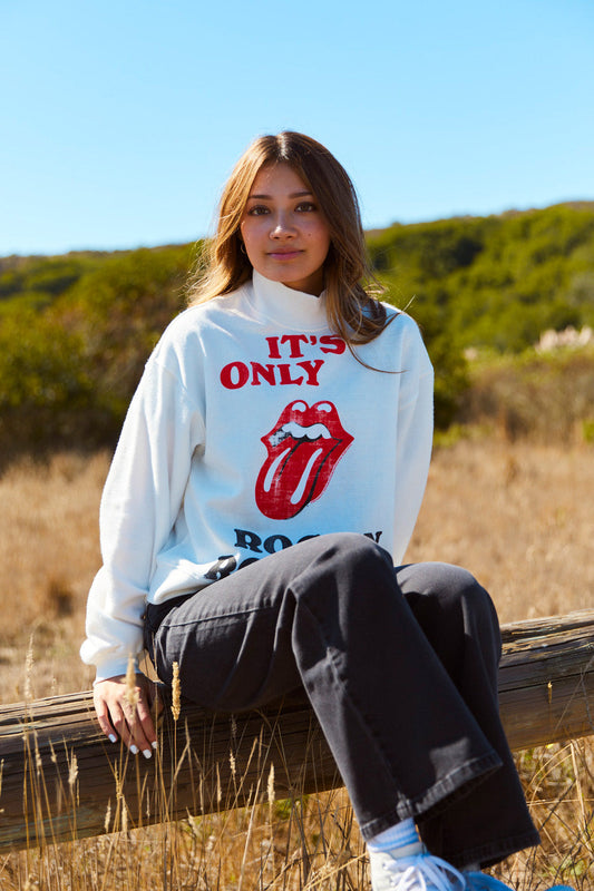 The Rolling Stones "It’s Only Rock N' Roll" Womens Crewneck Sweatshirt White