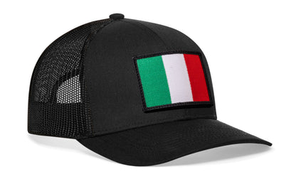 Italian Flag Trucker Haka Hat Black Italy Snapback