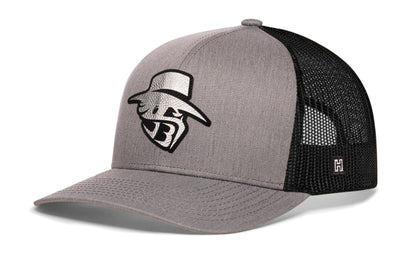 JBR Silver Logo Haka Hat Gray Black Metallic Leather Snapback
