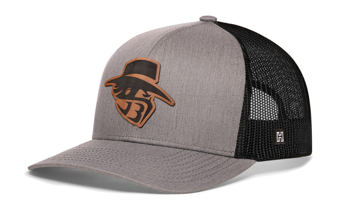 JBR Logo Haka Hat Gray Black Poly Leather Snapback