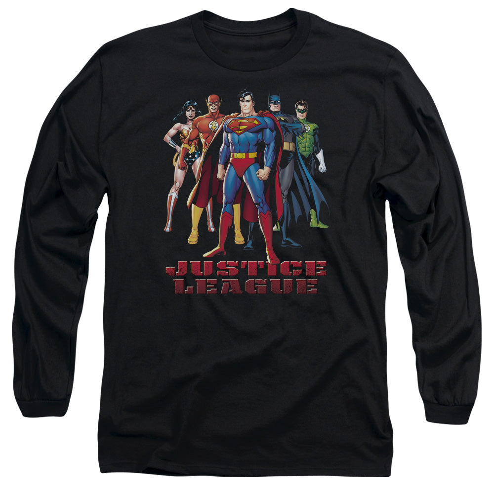 Jla In League Mens Long Sleeve Shirt Black Officially Licensed