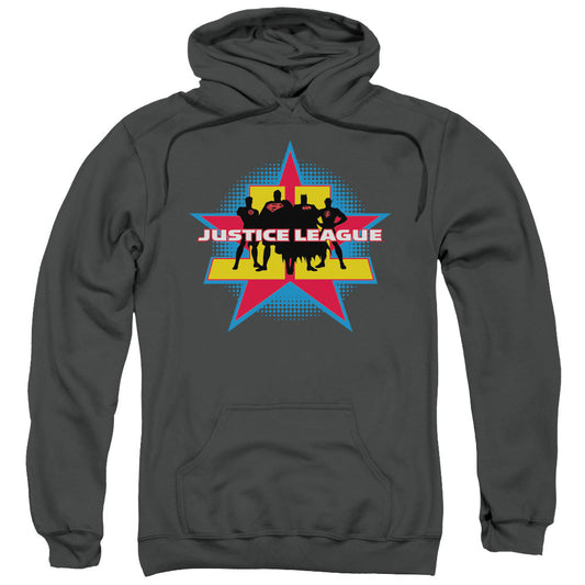 Justice League Stand Tall Mens Hoodie Charcoal
