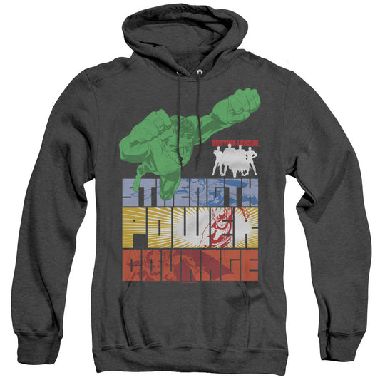 Justice League Of America Heroic Qualities Heather Mens Hoodie Black