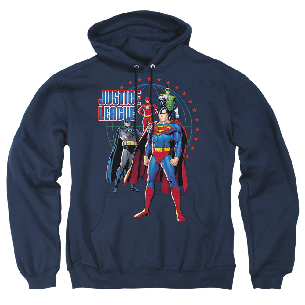 Justice League Of America Protectors Mens Hoodie Navy