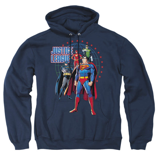 Justice League Of America Protectors Mens Hoodie Navy