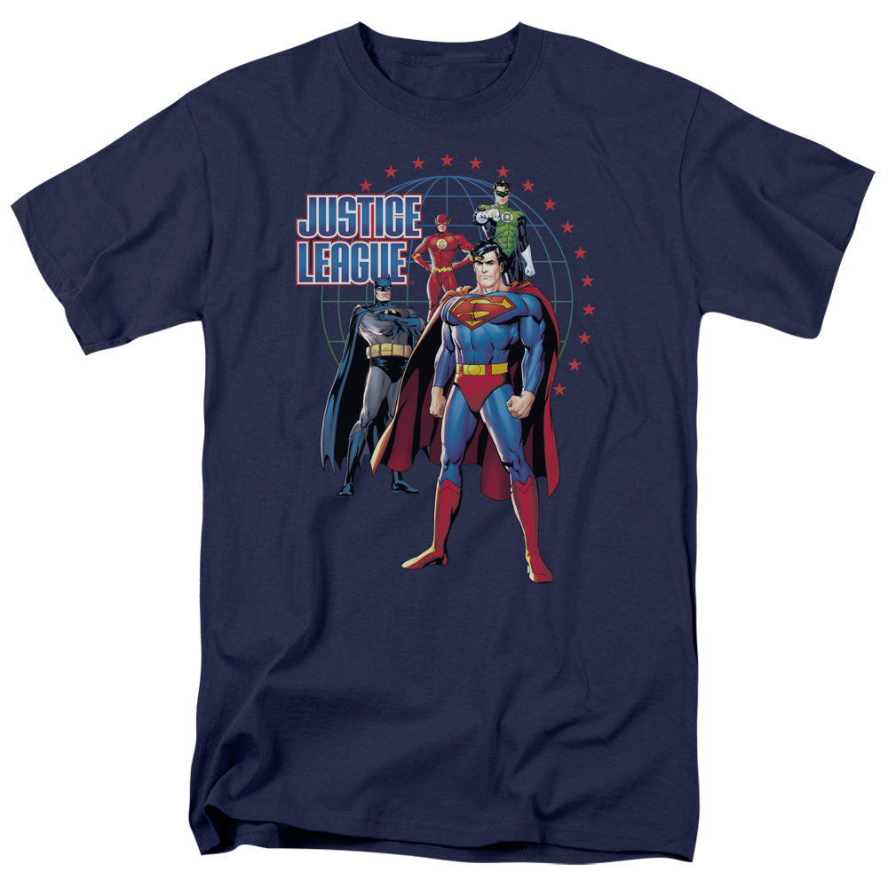Justice League Of America Protectors Mens T Shirt Navy