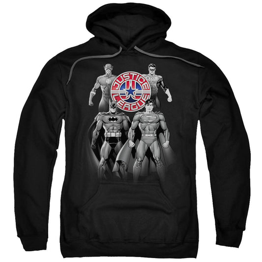 Justice League Shades of Gray Mens Hoodie Black