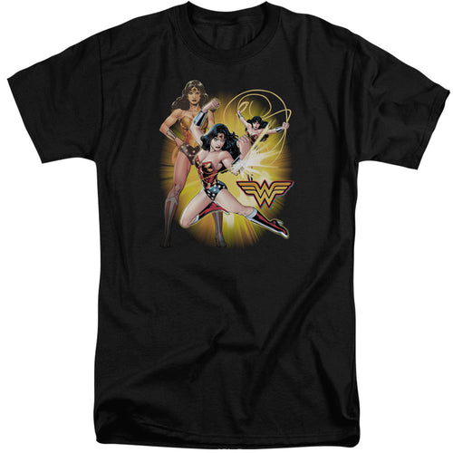 Justice League Wonder Woman Mens Tall T Shirt Black