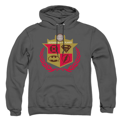Justice League Of America Defenders Mens Hoodie Charcoal