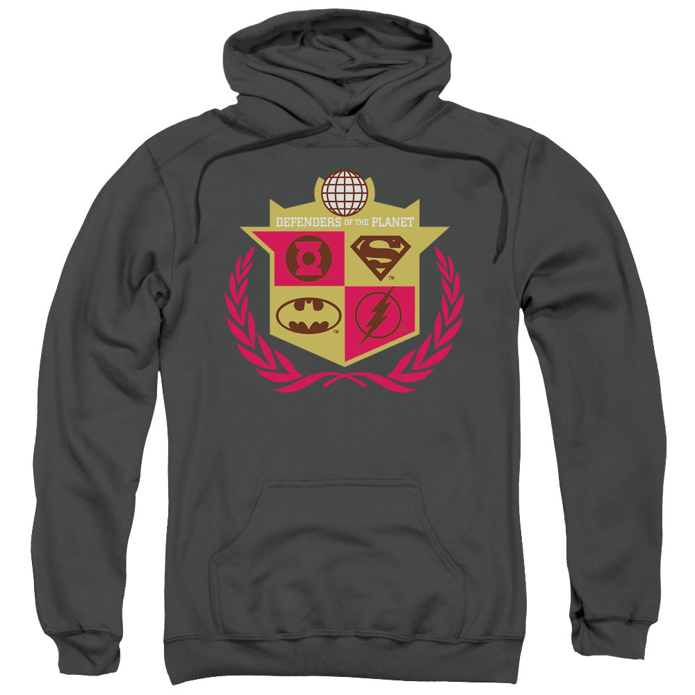 Justice League Defenders Mens Hoodie Charcoal