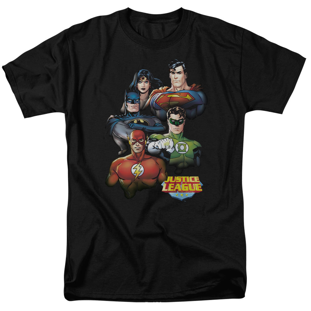 Justice League Of America Group Portrait Mens T Shirt Black