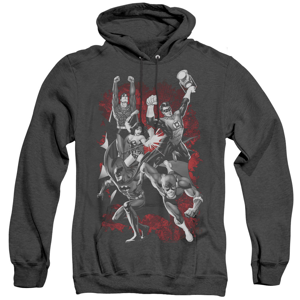 Justice League Of America Justice League Of America Explosion Heather Mens Hoodie Black