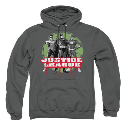 Justice League Of America Justice League Of America Trio Mens Hoodie Charcoal
