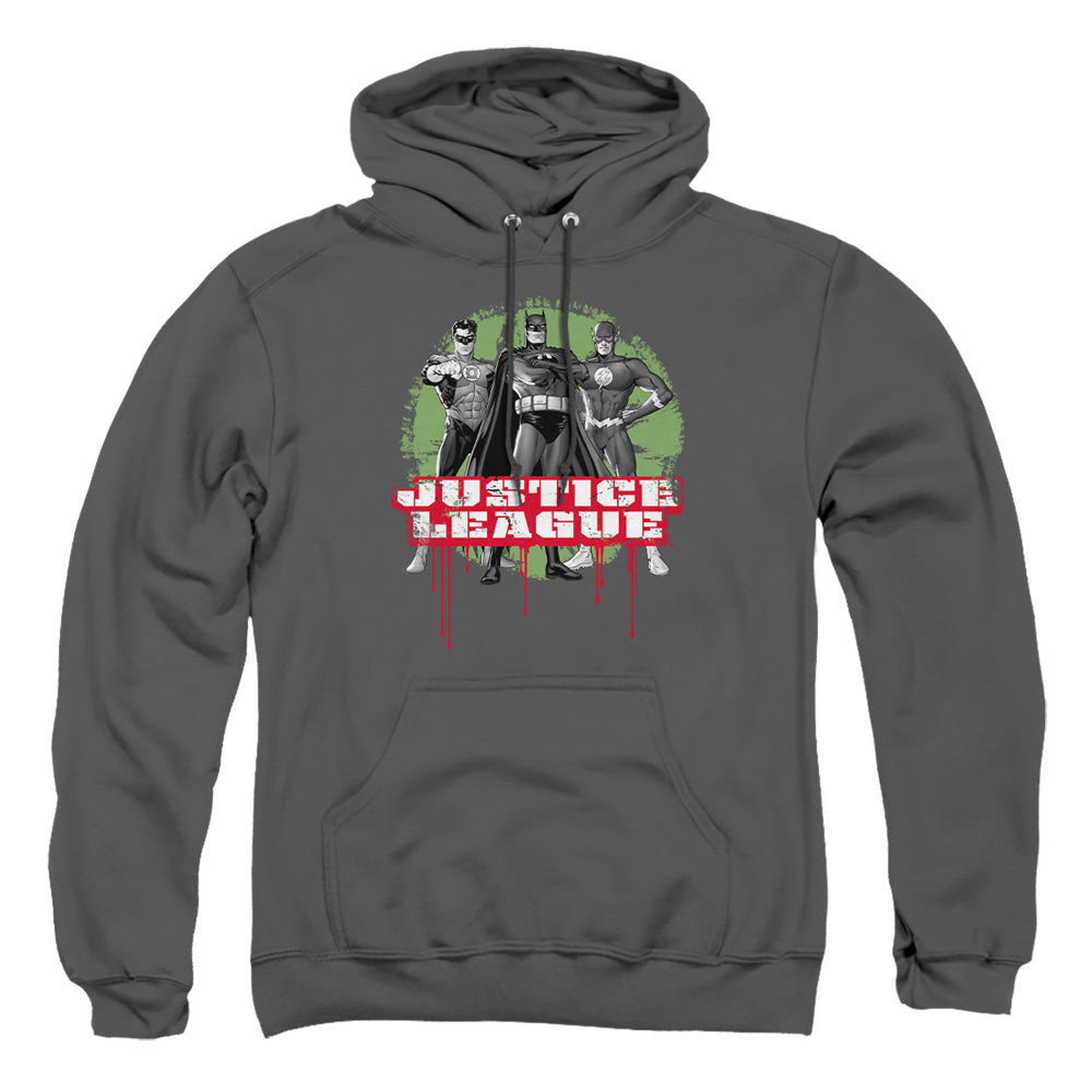 Justice League Of America Justice League Of America Trio Mens Hoodie Charcoal