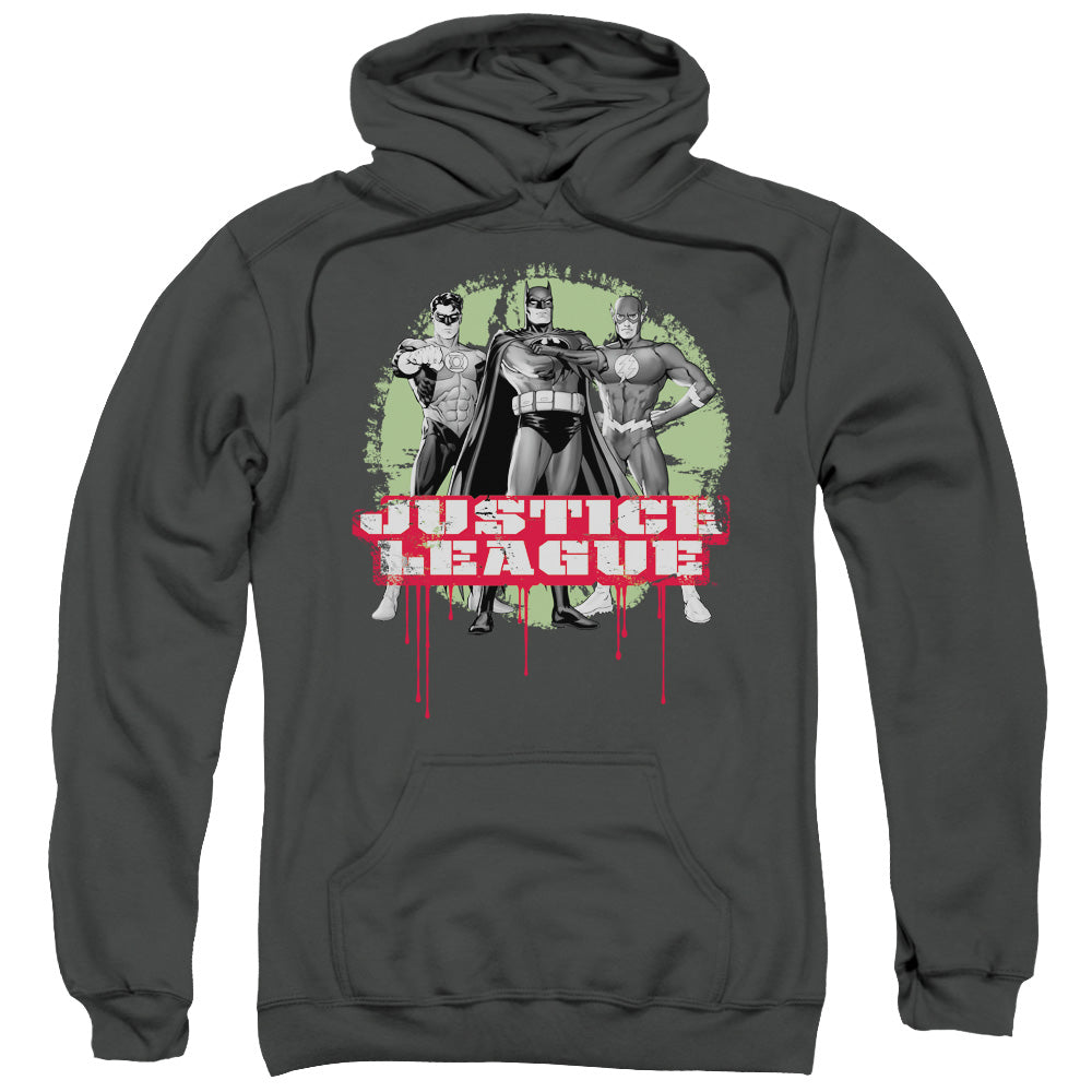 Justice League Justice League Trio Mens Hoodie Charcoal