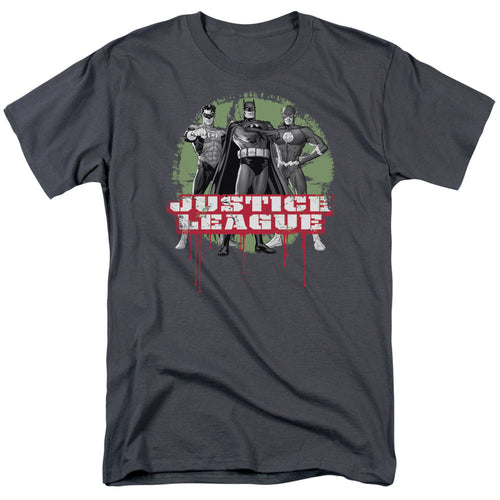 Justice LeagueJustice League Trio Mens T Shirt Charcoal