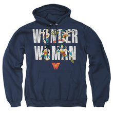 Load image into Gallery viewer, Wonder Woman Ww 80Th Illustrated Type Mens Hoodie Navy
