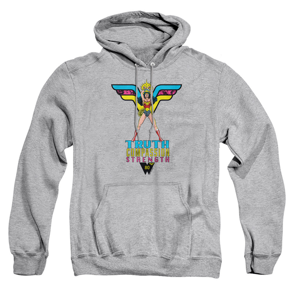 Wonder Woman Truth, Compassion, Strength Mens Hoodie Athletic Heather