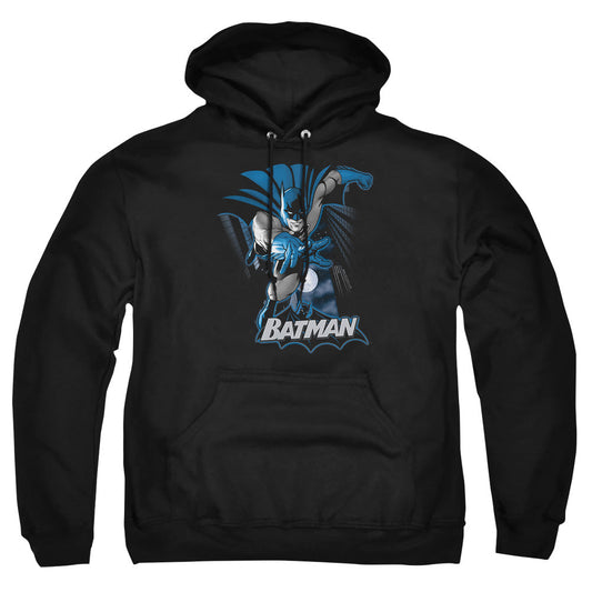 Justice League Of America Batman Blue & Gray Mens Hoodie Black
