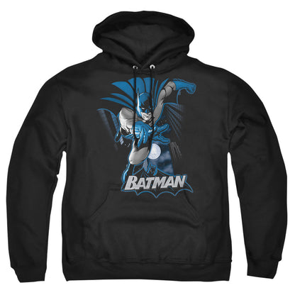 Justice League Of America Batman Blue &Amp; Gray Mens Hoodie Black