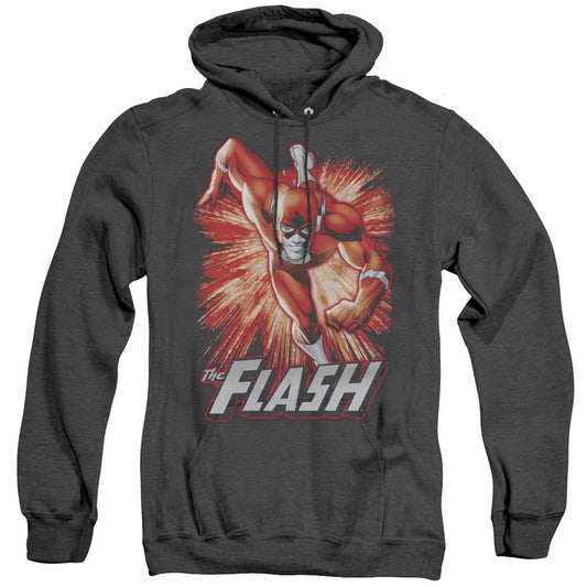 Justice League Of America Flash Red & Gray Heather Mens Hoodie Black