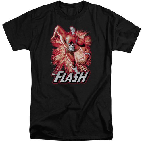 Justice League Flash Red & Gray Mens Tall T Shirt Black