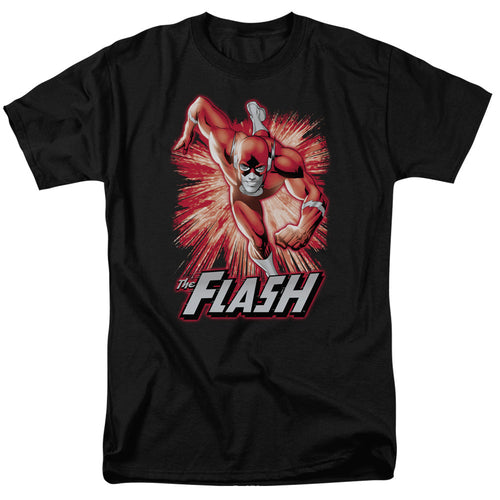 Justice League Of America Flash Red & Gray Mens T Shirt Black