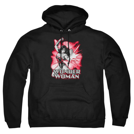 Justice League Of America Wonder Woman Red And Gray Mens Hoodie Black