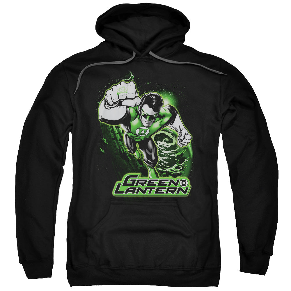 Justice League Green Lantern Green &amp; Gray Mens Hoodie Black