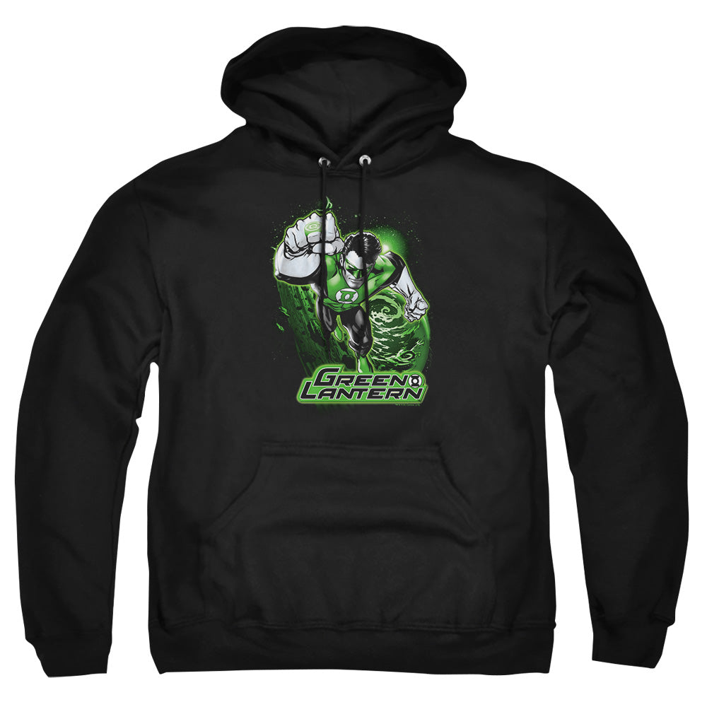 Justice League Of America Green Lantern Green & Gray Mens Hoodie Black